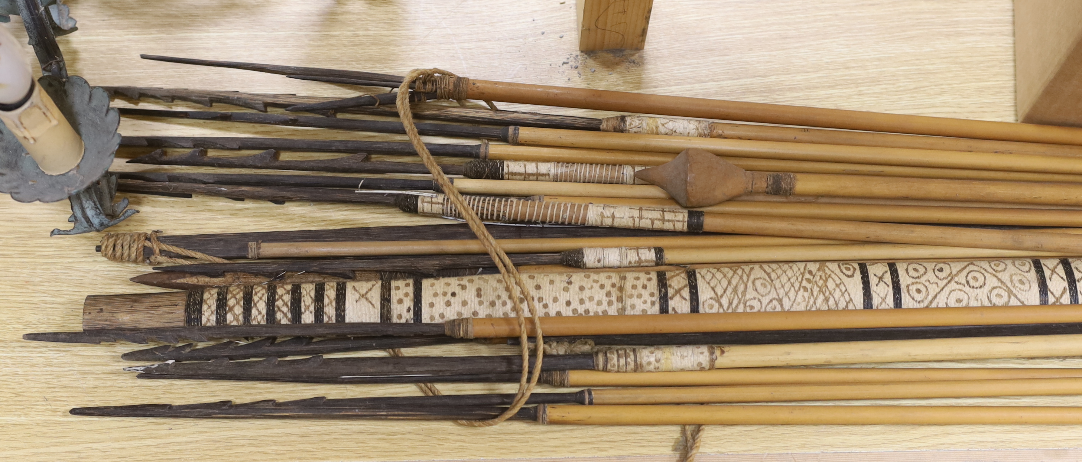 A group of South American bows and arrows